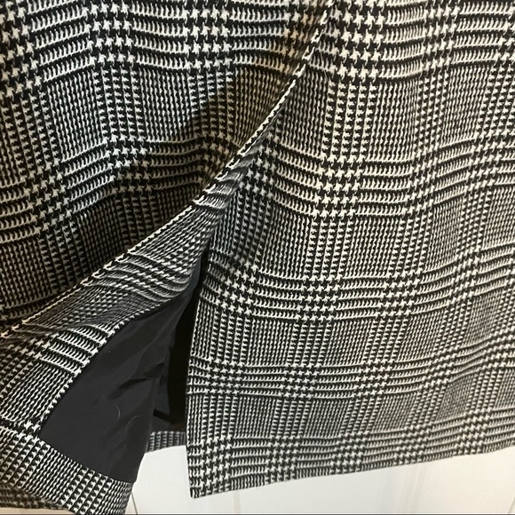 INC Glen Plaid Pea Coat Black White Embellished Small Rose Embroidery - Picture 5 of 12